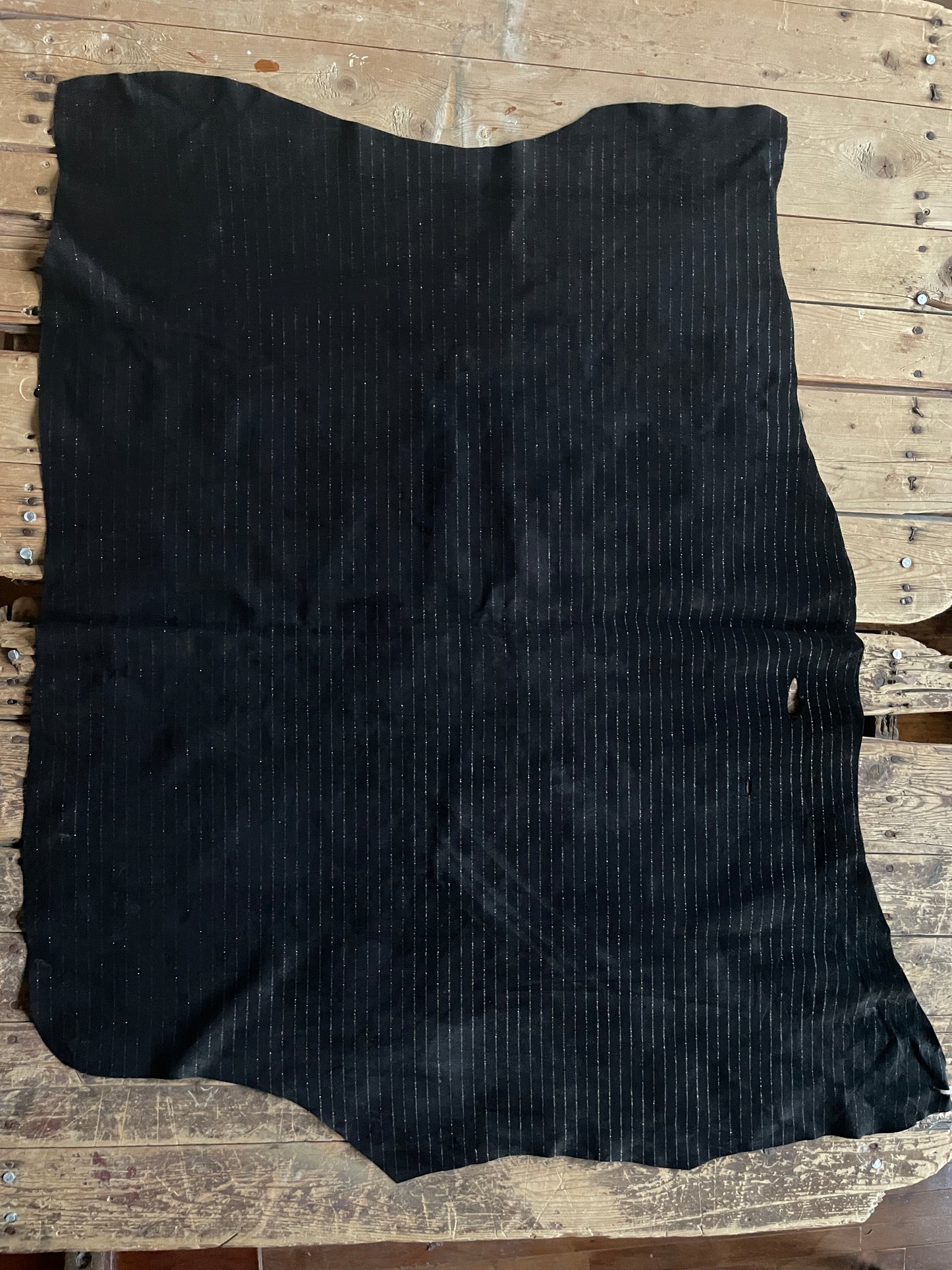 Black Pig Suede with Embossed Lines